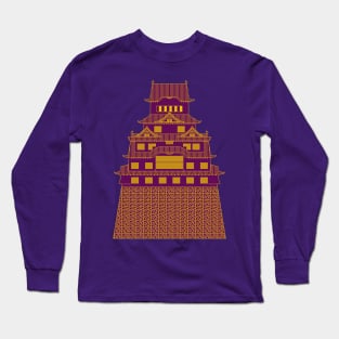 Purple Himeji Castle Long Sleeve T-Shirt